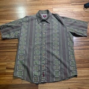 BC ETHIC Button Up Shirt Patterned Short Sleeve Casual XXL‎